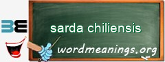 WordMeaning blackboard for sarda chiliensis